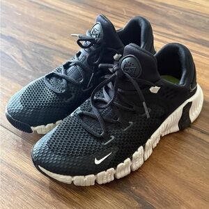 Nike Black Metcon Running Shoes with White Sole